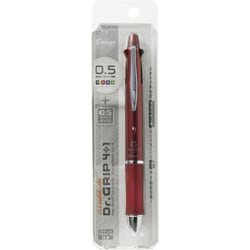 多機能ペン Dr.グリップ 4+1 油性ボールペン 0.5mm 極細 黒・赤・青・緑 シャープ0.5mm アッシュメタルボルドー（ブリスターパック） PBKHDF1SEF-ABO