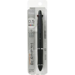 多機能ペン Dr.グリップ 4+1 油性ボールペン 0.5mm 極細 黒・赤・青・緑 シャープ0.5mm アッシュメタルブラック（ブリスターパック） PBKHDF1SEF-B