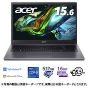 ノートパソコン Aspire 5/15.6型/Core i7-1355U/メモリ 16GB/SSD 512GB/Windows 11 Home/Office Home & Business 2021/スチールグレイ A515-58P-N76Y/SF