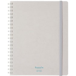 ソフトリングノート Sooofa（スーファ） 板紙表紙 B6変形（182×140mm） 4mm方眼罫 80枚 灰 ス-SE748S4-LM