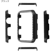 w00290bk4 [Apple Watch 44mm用 メタリックスワロフスキーフレーム BK]