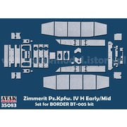 AT35083 1/35 WWII ドイツ IV号戦車H型 初期型/中期型用ツィンメリットセット（ボーダーモデルBT-005用） [プラモデル用パーツ]