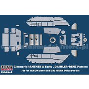 AT35069-A 1/35 WWII ドイツ パンサー戦車A型 前期型 ダイムラーベンツ社製用ツィンメリットセット（タコム2097/ダスヴェルクDW35009用） [プラモデル用パーツ]