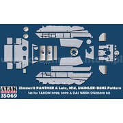 AT35069 1/35 WWII ドイツ パンサー戦車A型 前中期型/後期型 ダイムラーベンツ社製用ツィンメリットセット（タコム2098/2099/ダスヴェルクDW35010用） [プラモデル用パーツ]