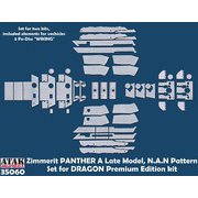 AT35060 1/35 WWII ドイツ パンサー戦車A型 後期生産型 MAN社製 第5装甲師団 ヴィーキング 用ツィンメリットセット（ドラゴン用 2両分入） [プラモデル用パーツ]