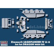 AT35034 1/35 WWII ドイツ IV号駆逐戦車A-0用ツィンメリットセット（ドラゴン9059用） [プラモデル用パーツ]