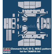 AT35022 1/35 WWII ドイツ III号突撃砲G型（初期型） MIAG社製用ツィンメリットセット（タミヤ用） [プラモデル用パーツ]