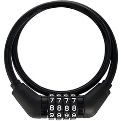 可変タイヤルワイヤー錠 8×600mm BK 31650