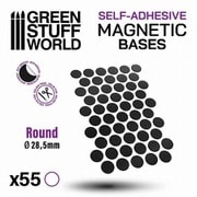 GSWD-12058 マグネットシート 円形28.5mm径 粘着剤付×55枚 [模型用ディスプレイ用品]