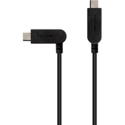 スイング式 USB Type-Cケーブル  60W対応 2m ブラック MPA-CCSW20BK