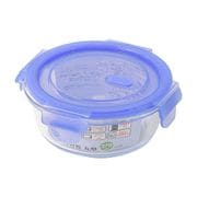 LD-465 [耐熱ガラス バルブ付 保存容器 丸型 370ml クリアブルー NewStyle]