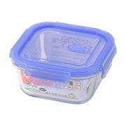 LD-468 [耐熱ガラス バルブ付 保存容器 正方形 480ml クリアブルー NewStyle]