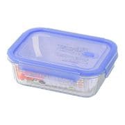 LD-471 [耐熱ガラス バルブ付 保存容器 長方形 980ml クリアブルー NewStyle]
