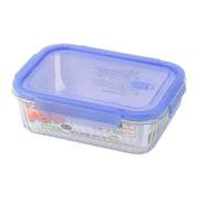 LD-472 [耐熱ガラス バルブ付 保存容器 長方形 1400ml クリアブルー NewStyle]