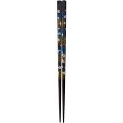 食洗機対応箸 きらぼし 21cm ブラック×ブルー
