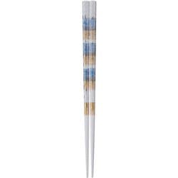 食洗機対応箸 きらぼし 21cm ホワイト×ブルー