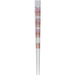 食洗機対応箸 きらぼし 21cm ホワイト×ピンク