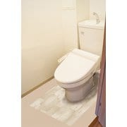 BKTW-9080 [貼ってはがせる 防水 キズ保護シート トイレマットサイズ 90cm×80cm 木目柄 クリーム]