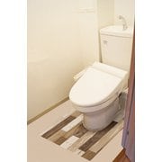 BKTY-9080 [貼ってはがせる 防水 キズ保護シート トイレマットサイズ 90cm×80cm 寄せ木柄 ライトブラウン]