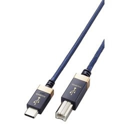 USBオーディオケーブル USB Type-C to USB-B 1m 高耐久 ハイレゾ対応 ネイビー DH-CB10