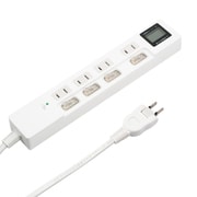 ワットメーター付 スイッチタップ 4個口 2m ETA-WM420