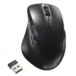 ワイヤレスマウス PCGEAR Bluetooth5.2/無線（2.4GHz）接続式 7ボタンタイプ 電池式 速度切替 横スクロール 接続先切替 静音 Mサイズ 黒 PC-SMBWM10 K