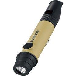 懐中電灯 LEDライト ランタン 災害救助笛 小型 電池式 防水・防塵 IP44 ベージュ DE-KD03BE