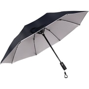 長傘 晴雨兼用 GeeBrella Fan 手開き式 UV加工 扇風機内蔵 差し渡し(実効直径):110cm ブラック