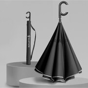 長傘 GeeBrella Ultra-bk 手開き式 逆さ傘デザイン 差し渡し(実効直径):130cm ブラック