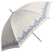 長傘 晴雨兼用 aquas hackジャスミン柄長傘 60cm ジャンプ式 UVカット加工 オフホワイト
