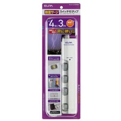 コード付タップ 3m 4個口 ホワイト WLS-LY430MB（W）