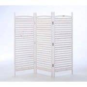 木製 パーテーション 3連 ホワイト ブラインド 目隠し 仕切 室内 屋外 ガーデンフェンス TAN-3022-3