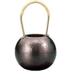 純銅 黒銅仕上げ 真心 槌目 一輪挿し（ツル付） BC-1302