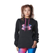 アーマーフリース ビッグロゴ プルオーバー フーディー ARMOUR FLEECE BIG LOGO PULL OVER HOODIE 1381242 BLK(001) SMサイズ [ランニングウェア パーカー レディース]