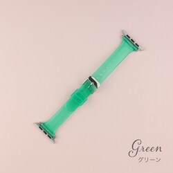 IQ-AW025B45-GR [Apple Watch 45/44/42mm クリア スリムベルト （025） グリーン]
