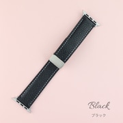 IQ-AW022B41-BK [Apple Watch 41/40/38mm マグネット レザーベルト （022） ブラック]