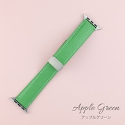 IQ-AW022B41-GR [Apple Watch 41/40/38mm マグネット レザーベルト （022） アップルグリーン]