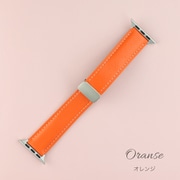 IQ-AW022B45-OR [Apple Watch 45/44/42mm マグネット レザーベルト （022） オレンジ]