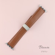IQ-AW022B45-BR [Apple Watch 45/44/42mm マグネット レザーベルト （022） ブラウン]