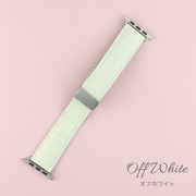 IQ-AW022B45-WH [Apple Watch 45/44/42mm マグネット レザーベルト （022） オフホワイト]