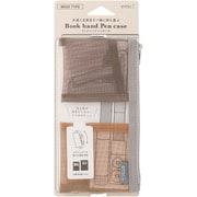 ブックバンドペンケース<B6~A5用> メッシュ 茶 41839006