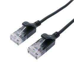 カテゴリー6A LANケーブル 極細 ブラック 0.3m C6A-S3BK