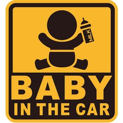WA122 [車用マグネットステッカー セーフティーサイン「BABY IN THE CAR」]