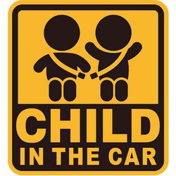 WA123 [車用マグネットステッカー セーフティーサイン「CHILD IN THE CAR」]