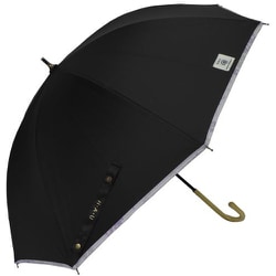 日傘 晴雨兼用 H・A・U（ハウ） ベリーパイピングショート傘 47cm 手開き式 UVカット率99％以上 遮光率99％以上 8本骨 ブラック 10002925