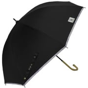 日傘 晴雨兼用 HAUベリーパイピング晴雨兼用傘ショート 47cm 手開き式 UVカット加工 ブラック