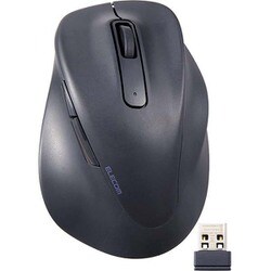 ワイヤレスマウス 2.4GHz 静音 5ボタン 右手専用 エルゴノミクス 抗菌 Lサイズ EX-G ブラック M-XGL30DBSKBK