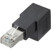 RJ-45 L型変換アダプタ 下出し カテゴリ6A STP ADT-RJ6A-LD