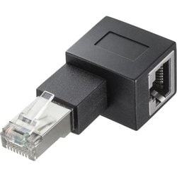 RJ-45 L型変換アダプタ 左出し カテゴリ6A STP ADT-RJ6A-LL