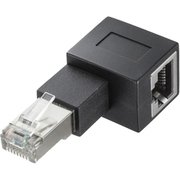 RJ-45 L型変換アダプタ 左出し カテゴリ6A STP ADT-RJ6A-LL